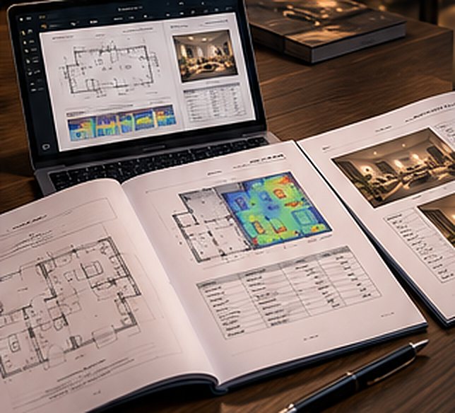 Lighting technical report and ceiling cutting plan