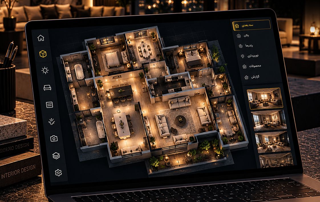 3D rendering of lighting for the whole residential unit